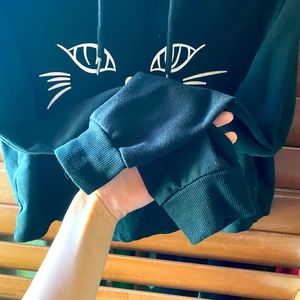 Cat Crop Hoodie w Cat Ears